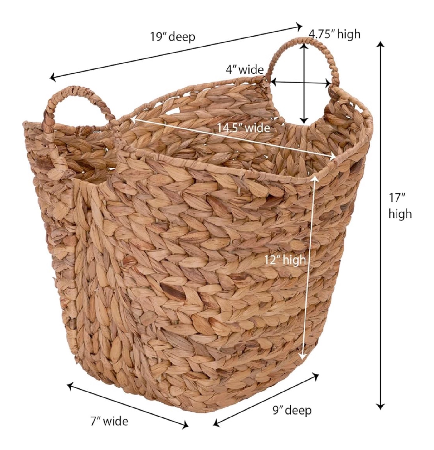 Large Woven Seagrass Basket with Handles - photo 2
