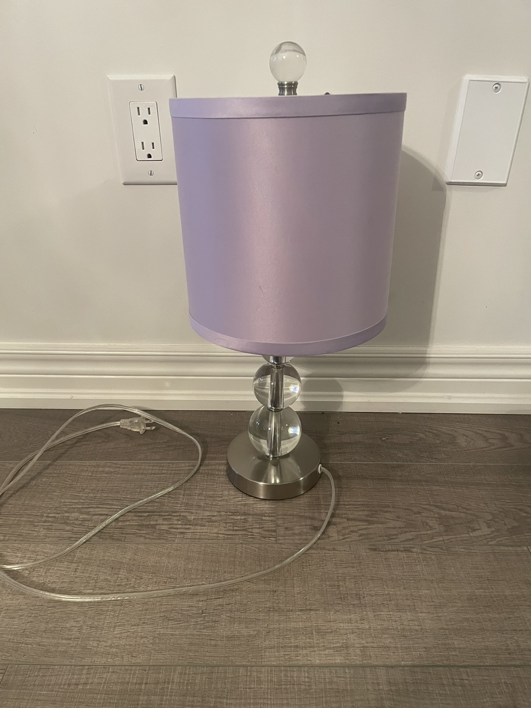 Purple Table Lamp with Crystal Accents