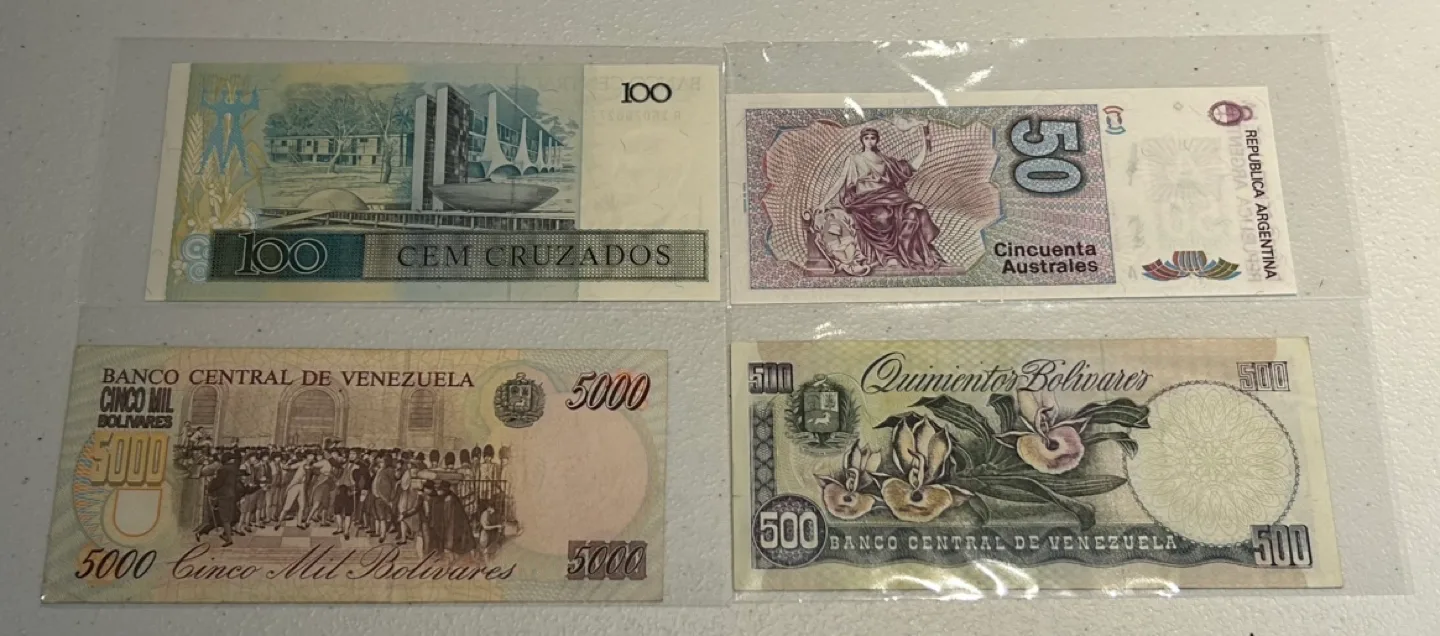 Collection of vintage banknotes from South America image indicator(5)