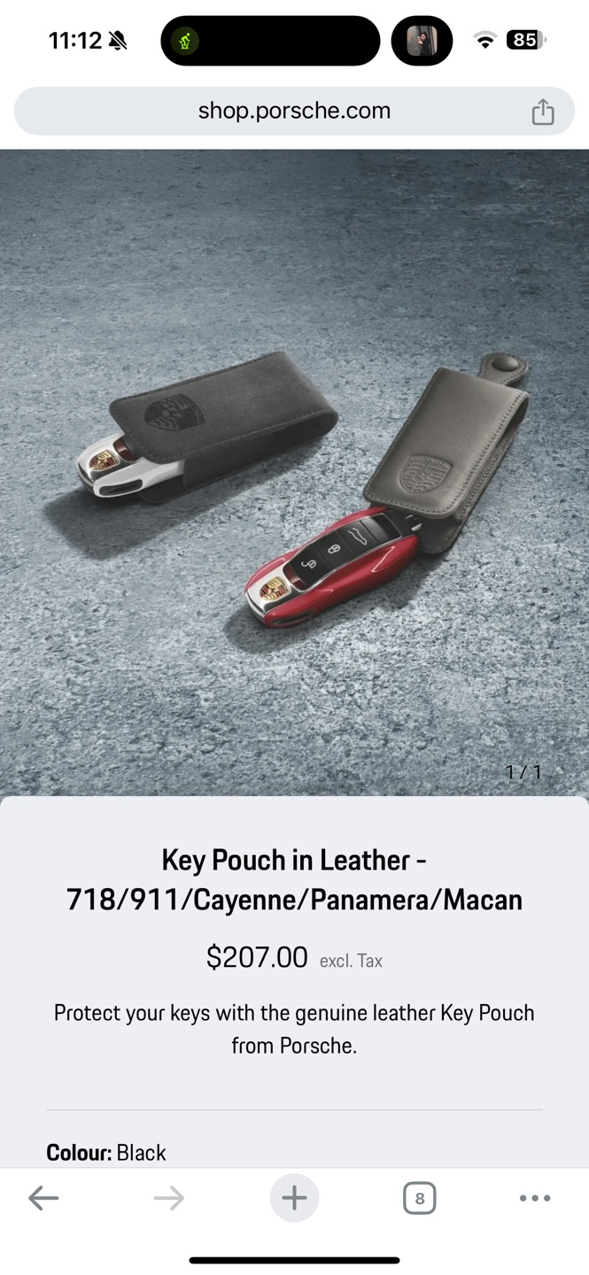Porsche Genuine Leather Key Pouch - Black