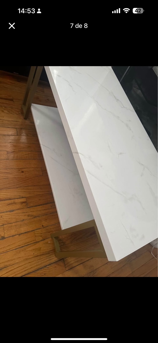 LIHETE Modern Coffee Table with Gold Legs - photo 2