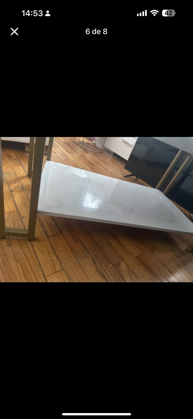 LIHETE Modern Coffee Table with Gold Legs - photo 3