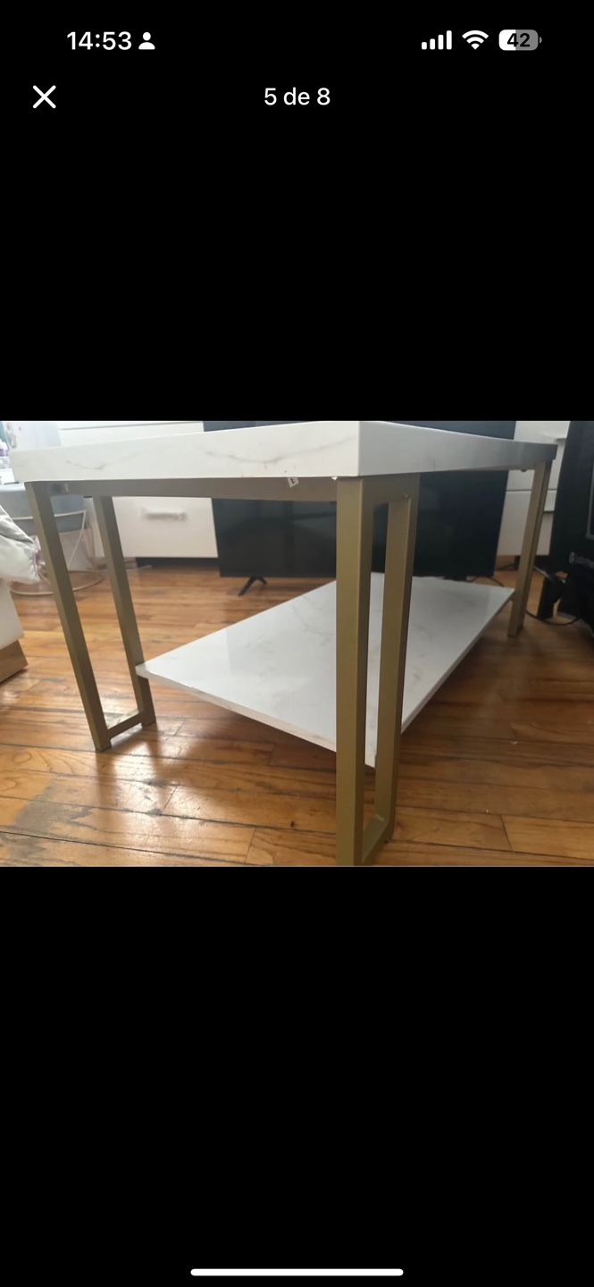 LIHETE Modern Coffee Table with Gold Legs - photo 4