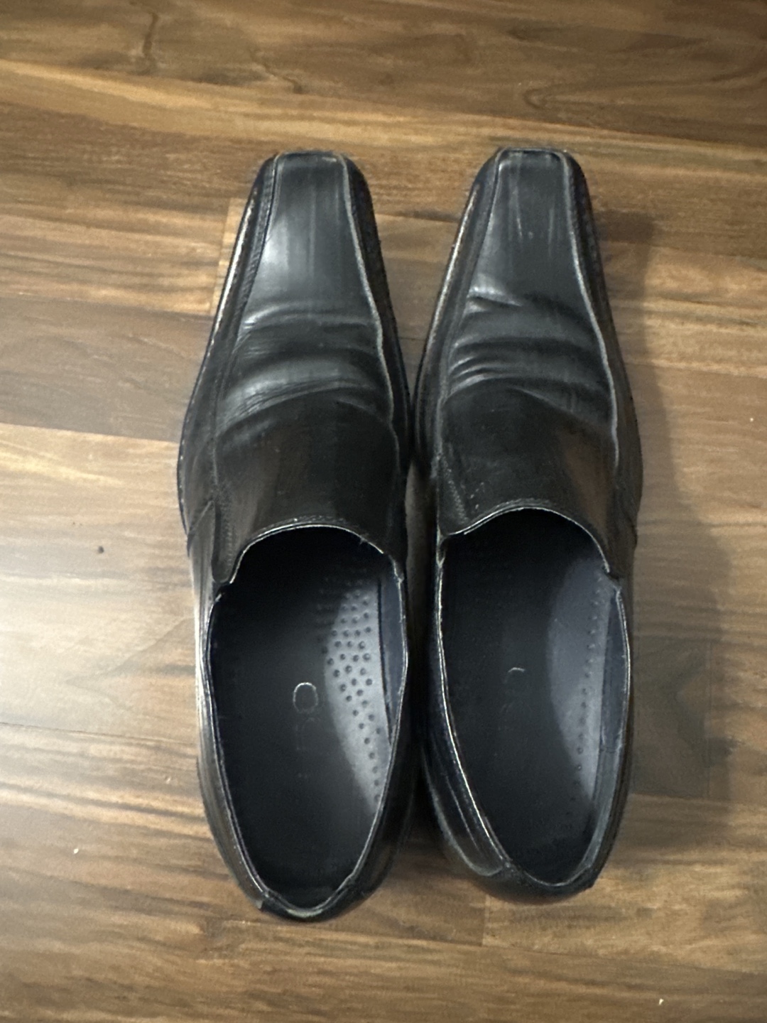 Men's Black Leather Slip-On Shoes