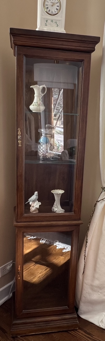 Wood Curio Cabinet with Glass Shelves - photo 2