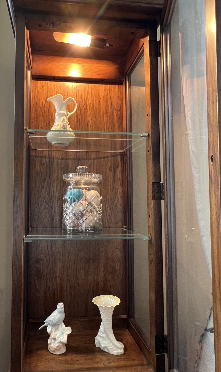 Wood Curio Cabinet with Glass Shelves - photo 3