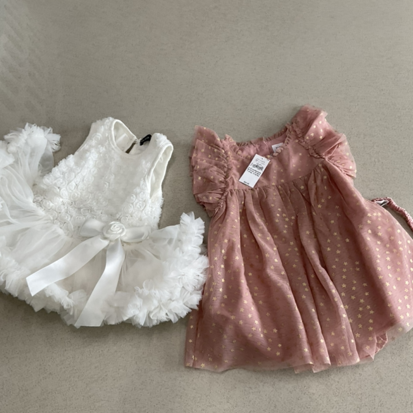 Adorable Pink & Gold Star Baby Girl Dress