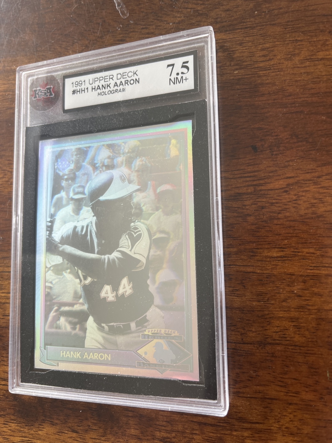 1991 Upper Deck Hank Aaron #HH1 Hologram- Graded 7.5 NM+