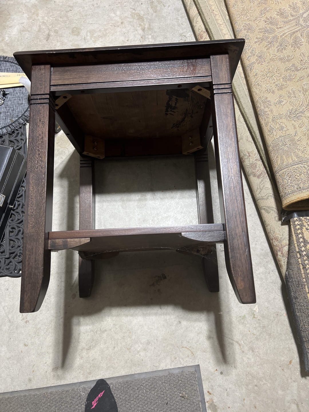 Dark Brown Wood End Table with Shelf - photo 2
