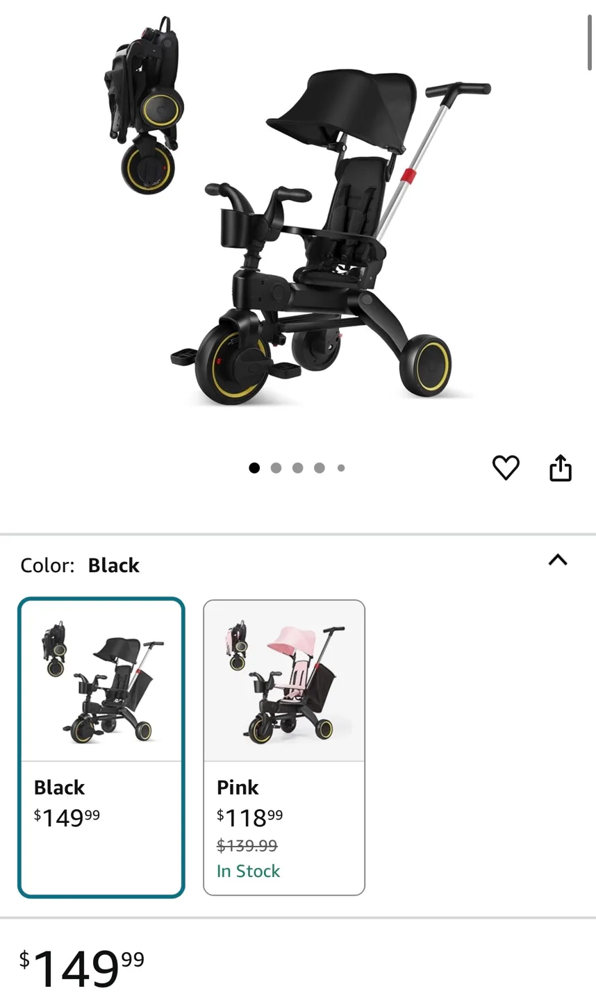 MMBABY 5-in-1 Tricycle - Black image indicator(3)