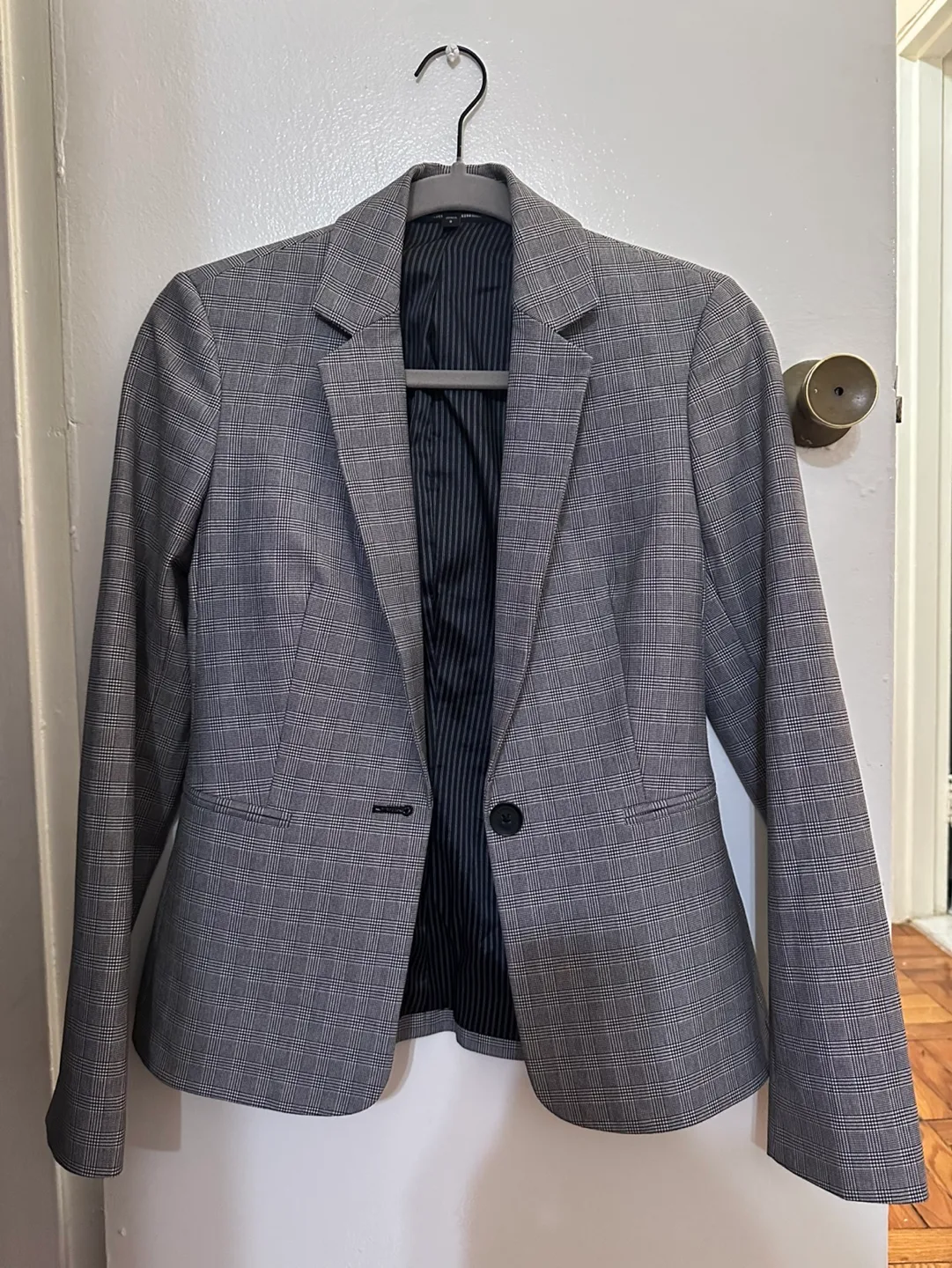 Express Gray Plaid Blazer, Size 0 image indicator(2)