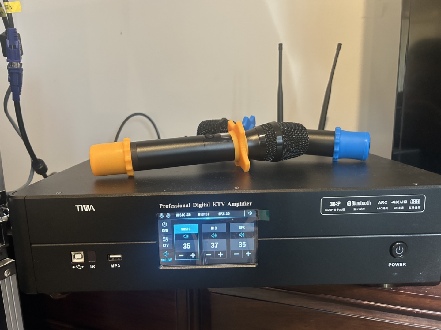 Professional Digital KTV Amplifier with 2 Wireless Microphones