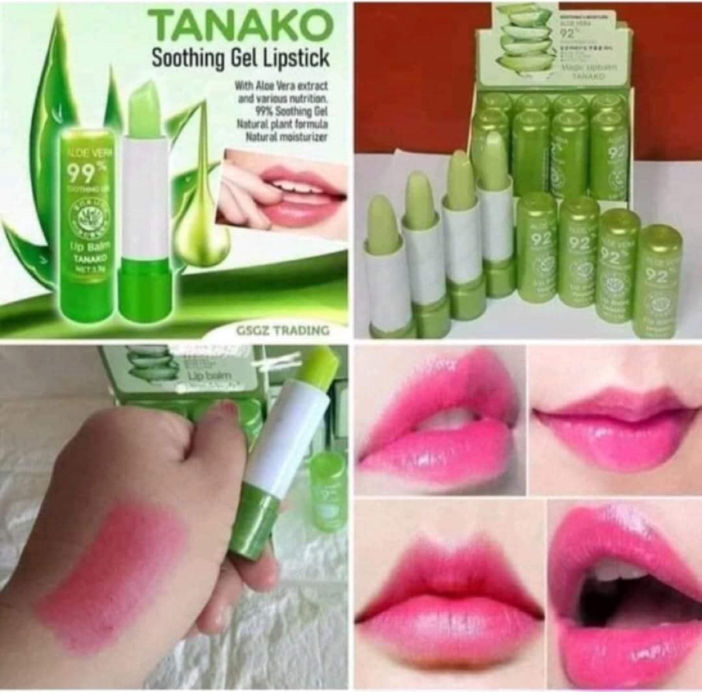 Tanako Magic Lip Balm Set - Aloe Vera & Watermelon