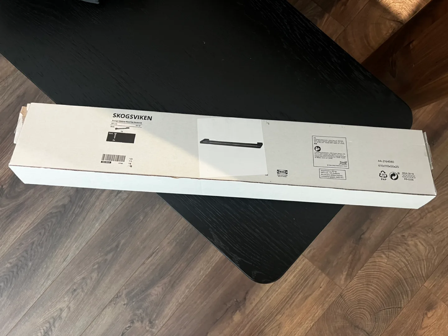 IKEA SKOGSVIKEN Towel Rail - Black, 60cm image indicator(3)