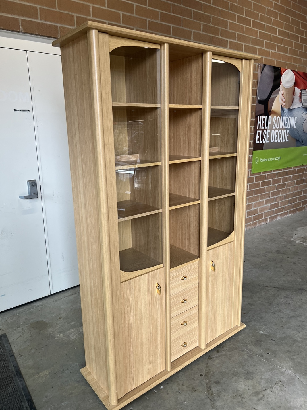 Bookcase w/storage and glass doors. - photo 5