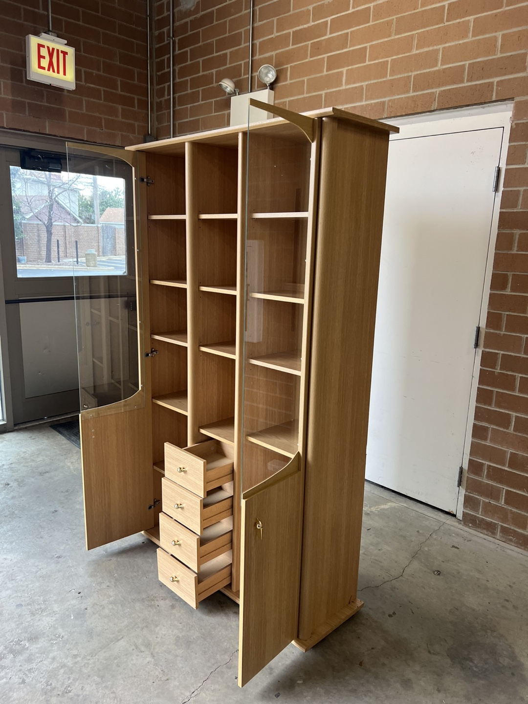 Bookcase w/storage and glass doors. - photo 3