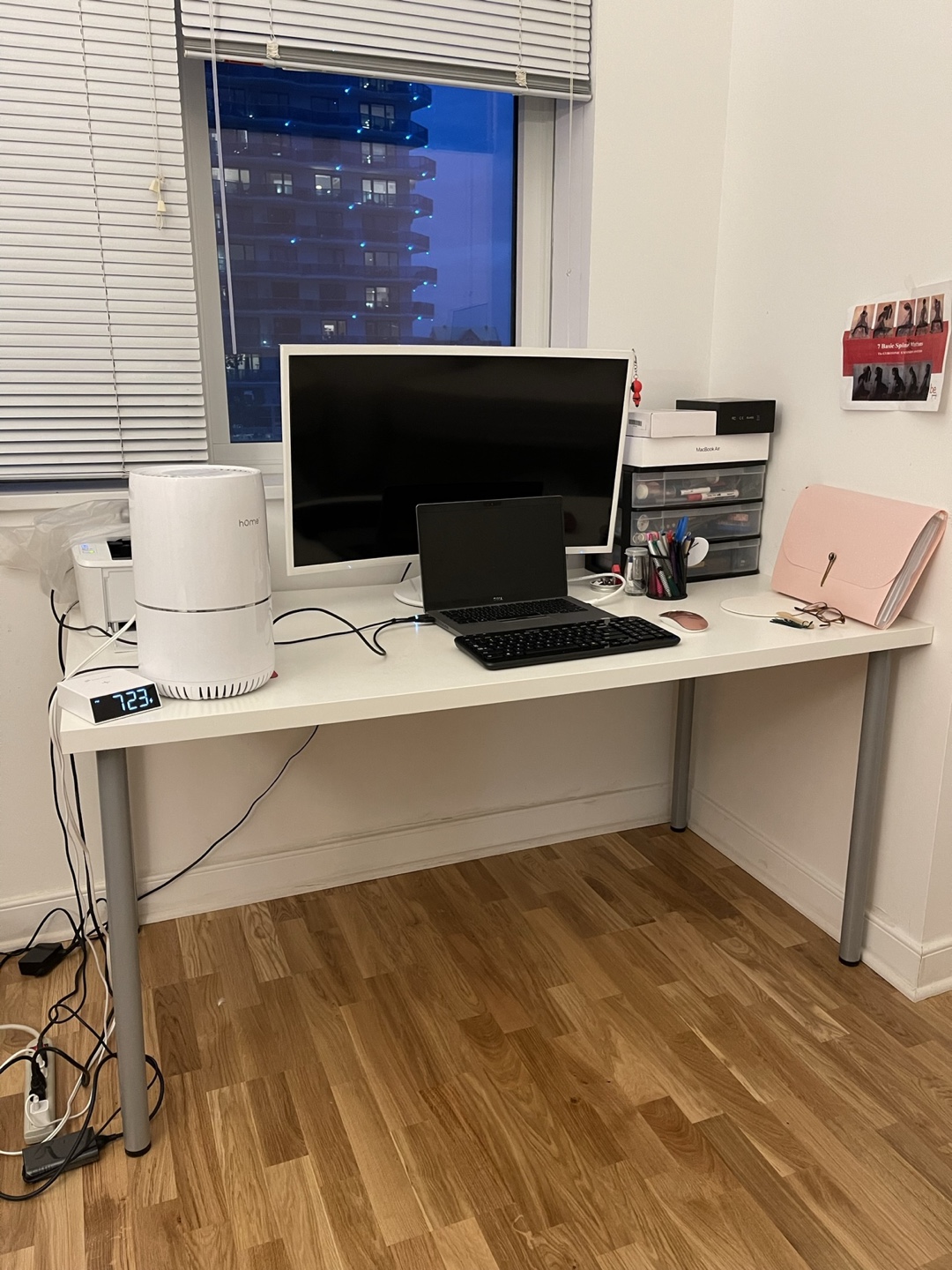 IKEA White Computer Desk with Metal Legs