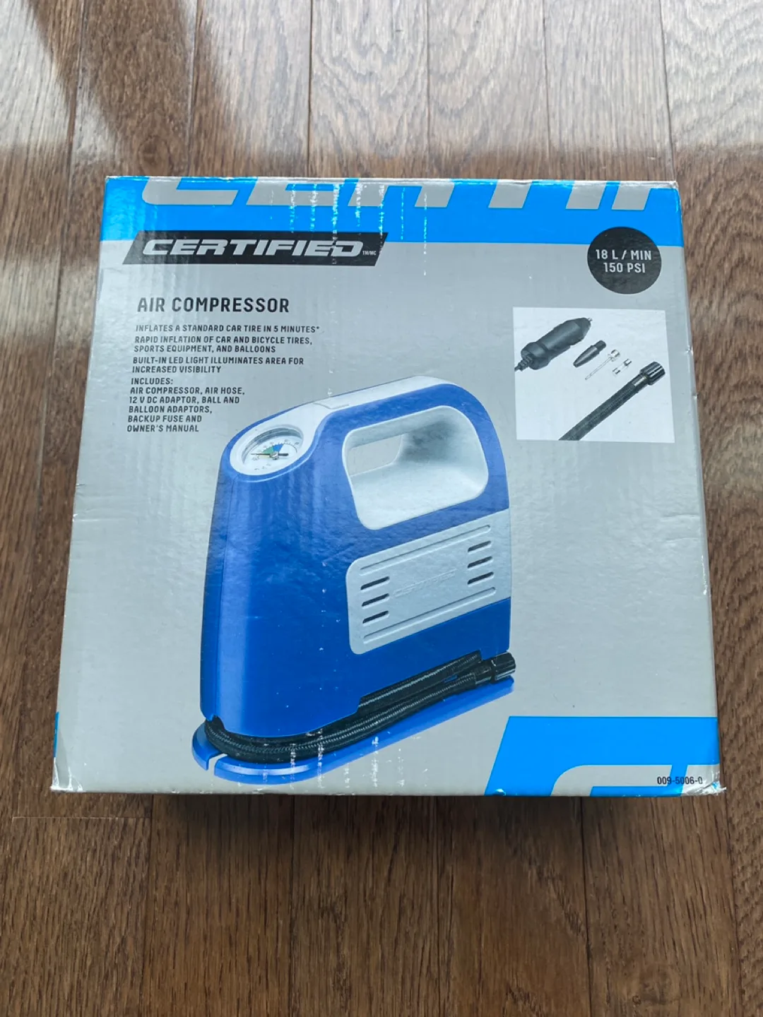 Portable Air Compressor with LED Light image indicator(2)