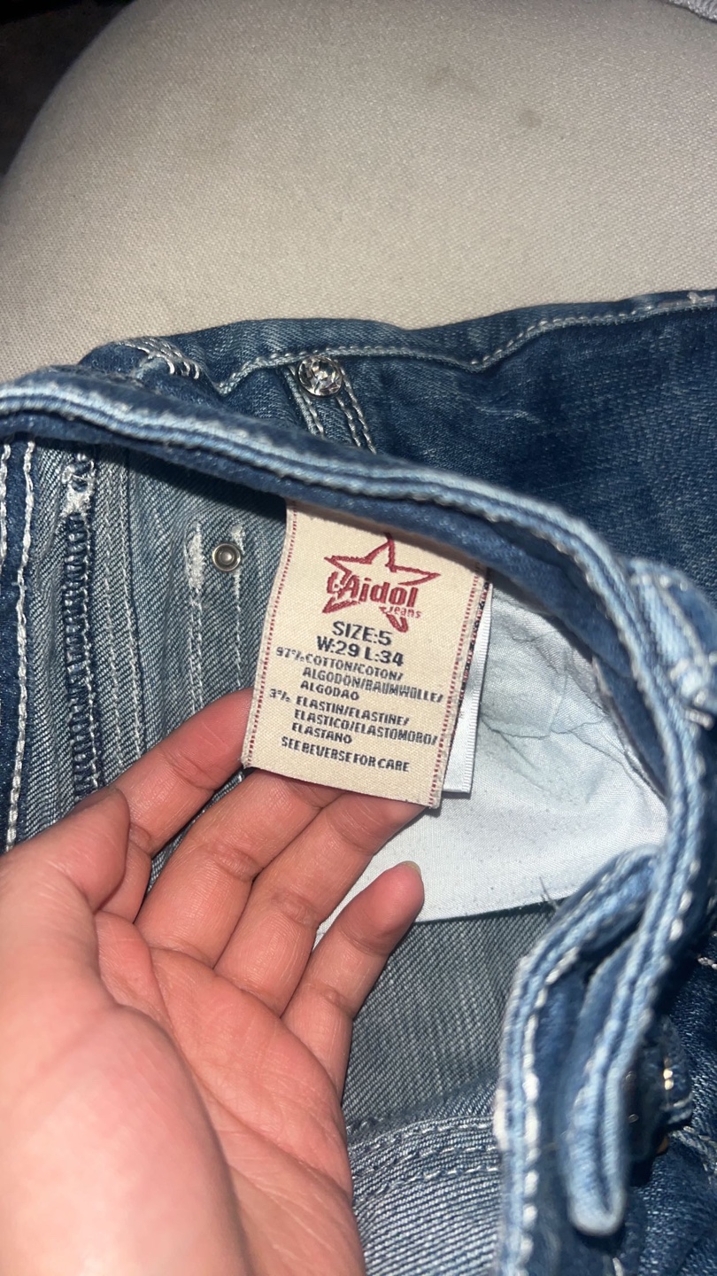 low rise rhinestone jeans - photo 4