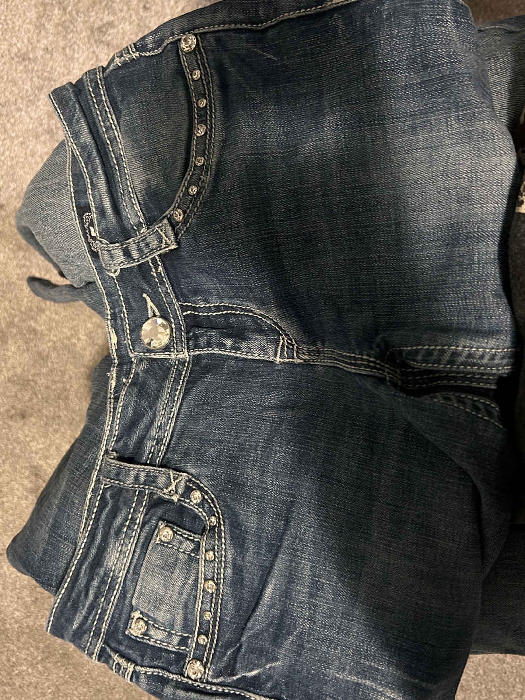 low rise rhinestone jeans - photo 3