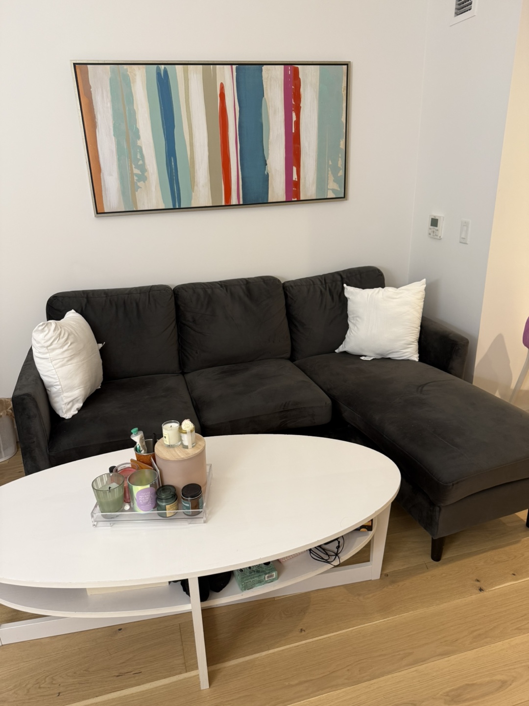 Oval Coffee Table with Lower Shelf