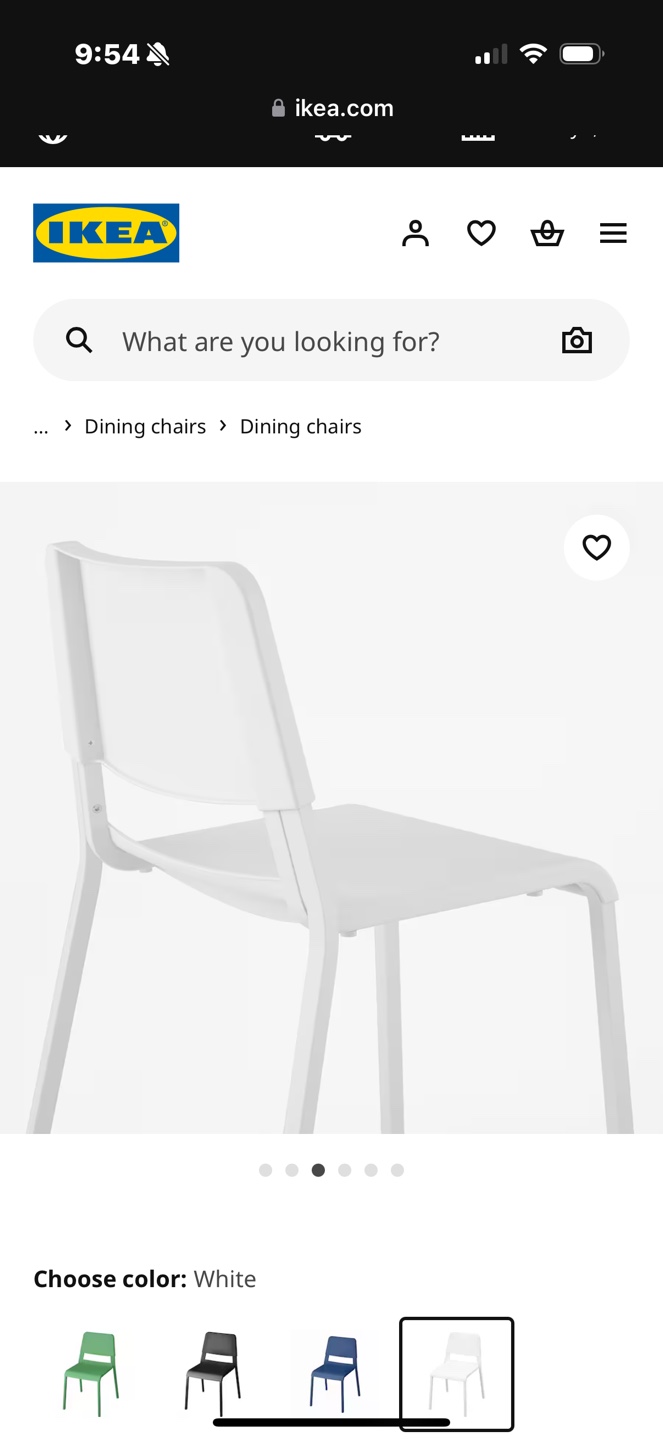 IKEA White Plastic Dining Chair - photo 2