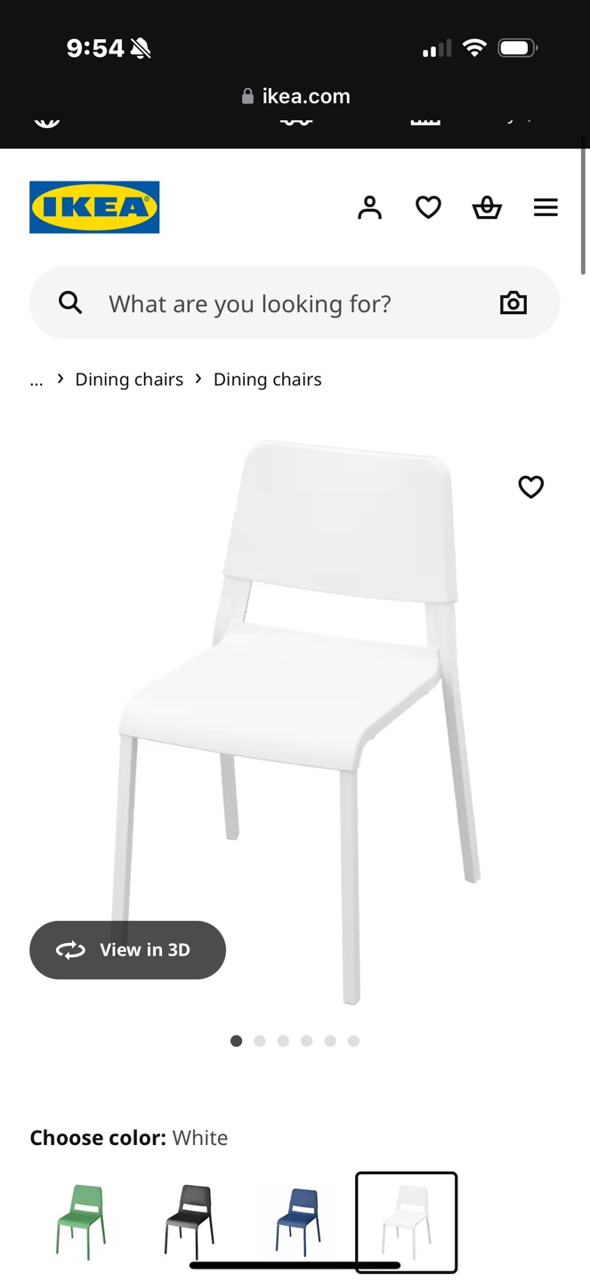 IKEA White Plastic Dining Chair