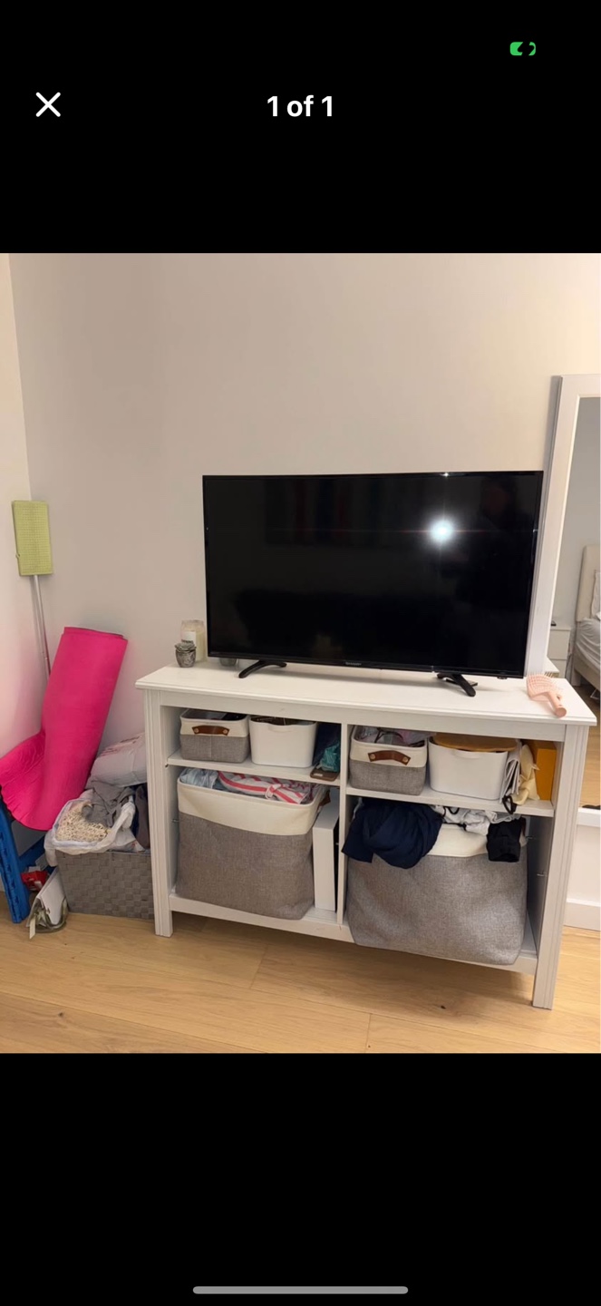 White TV Stand with Storage