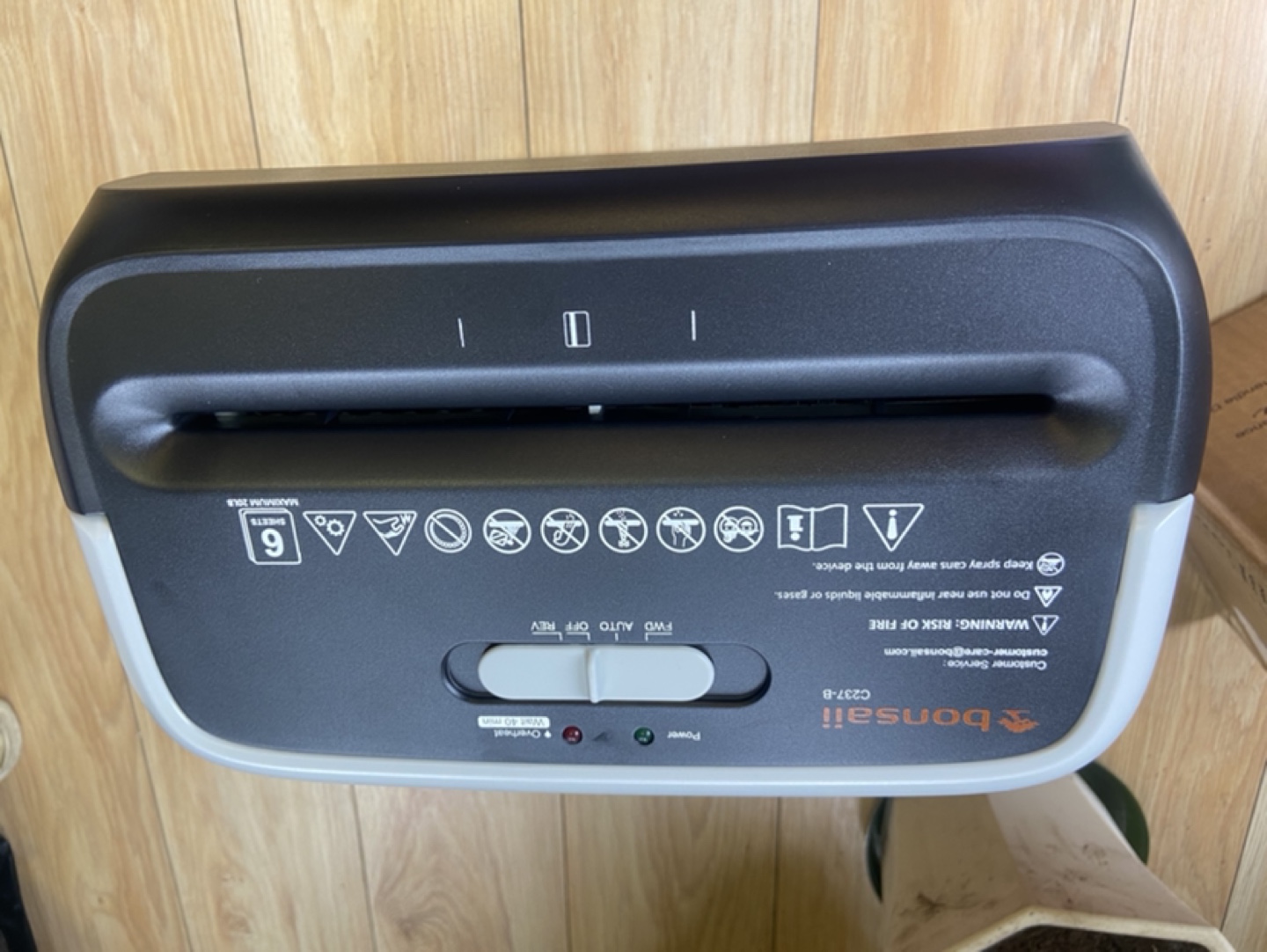 Bonsaii 6-Sheet Cross-Cut Paper Shredder - photo 3