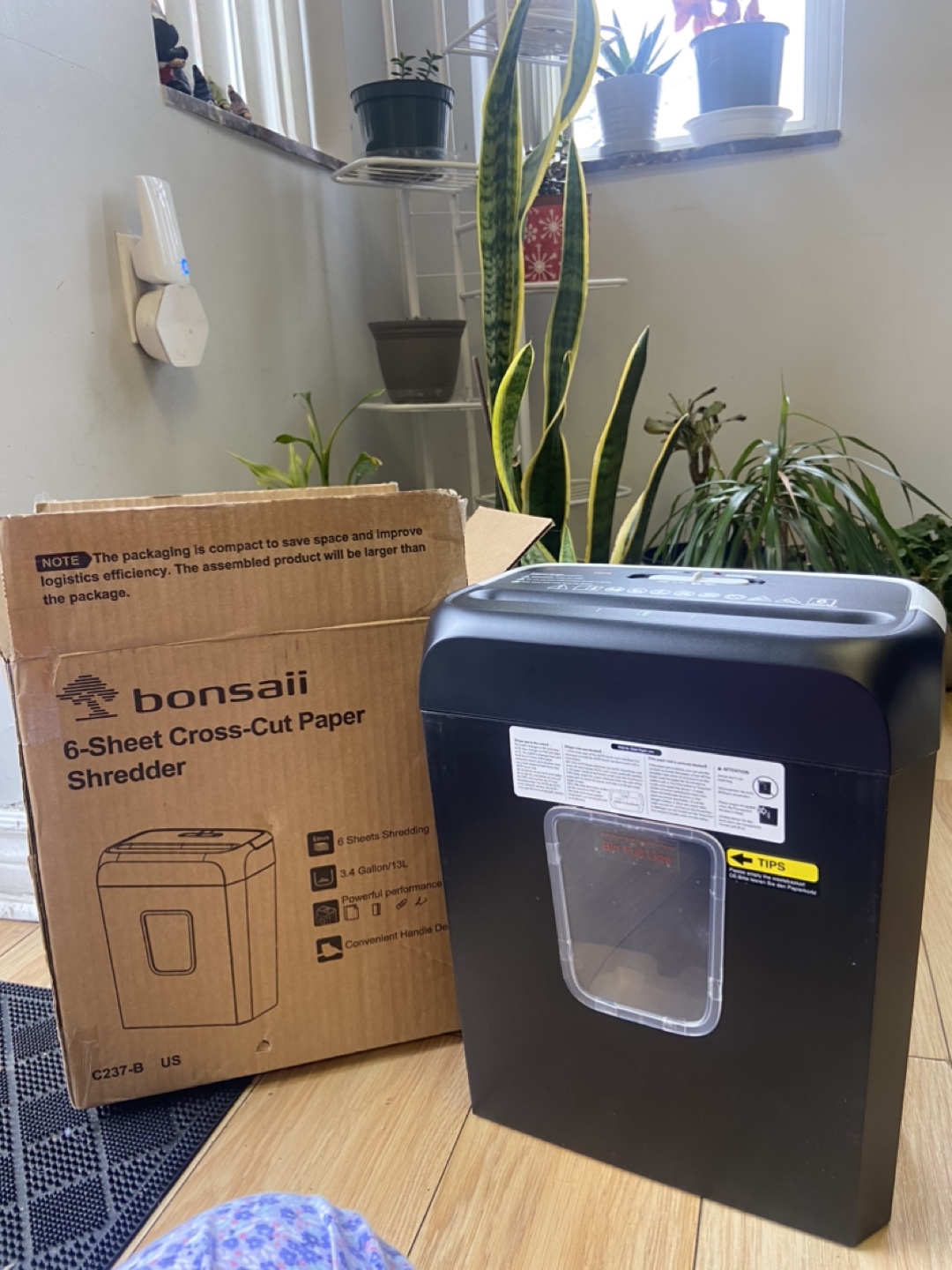 Bonsaii 6-Sheet Cross-Cut Paper Shredder