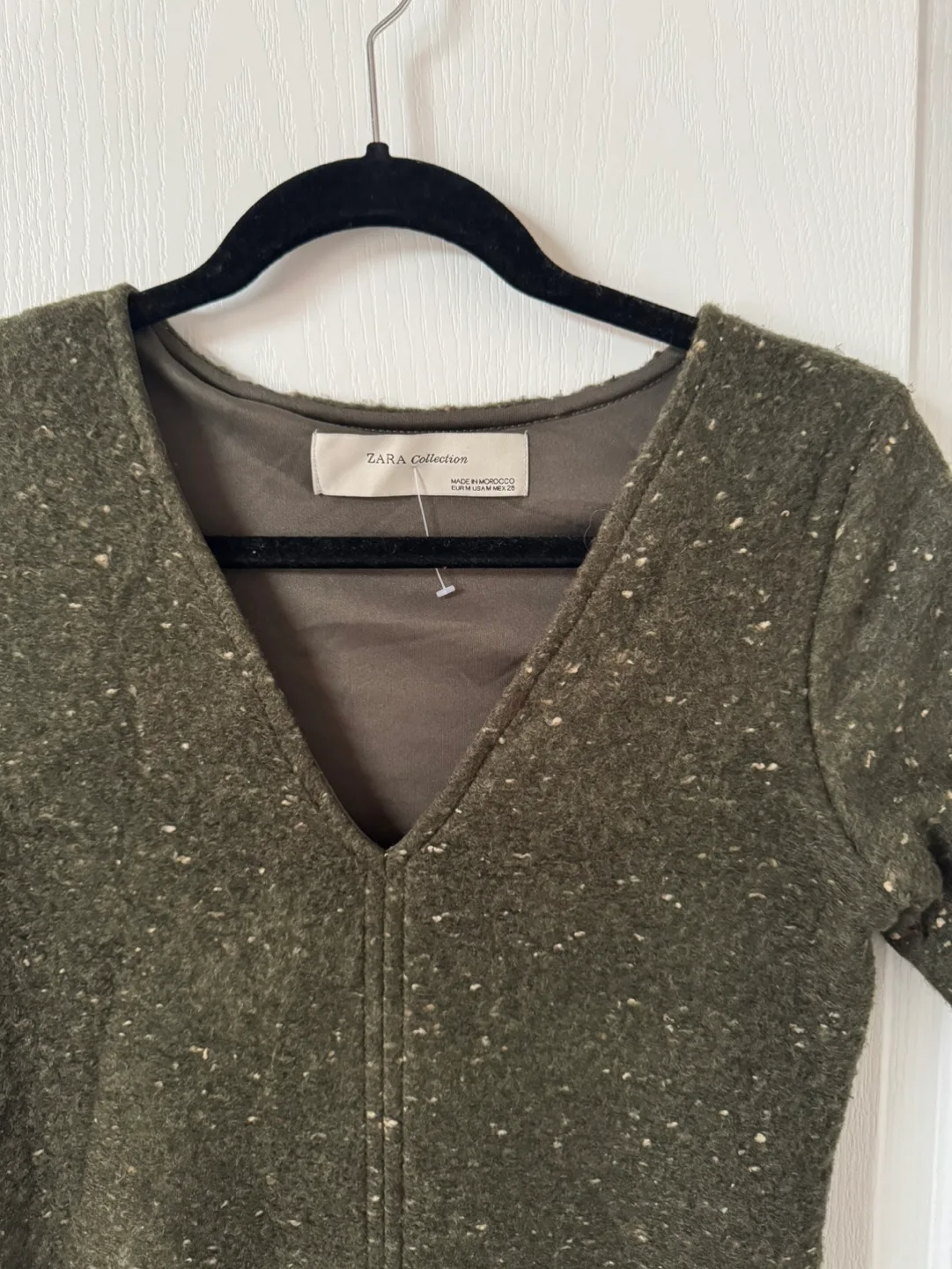 Zara Collection olive green short sleeve mini dress image indicator(4)