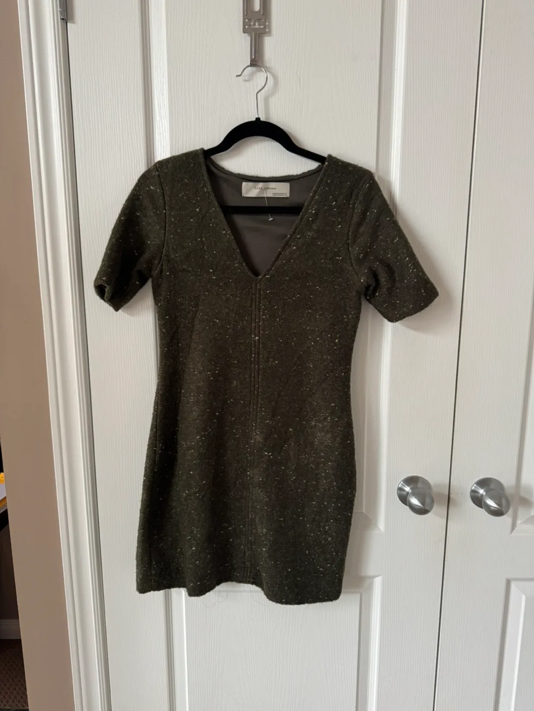 Zara Collection olive green short sleeve mini dress image indicator(3)