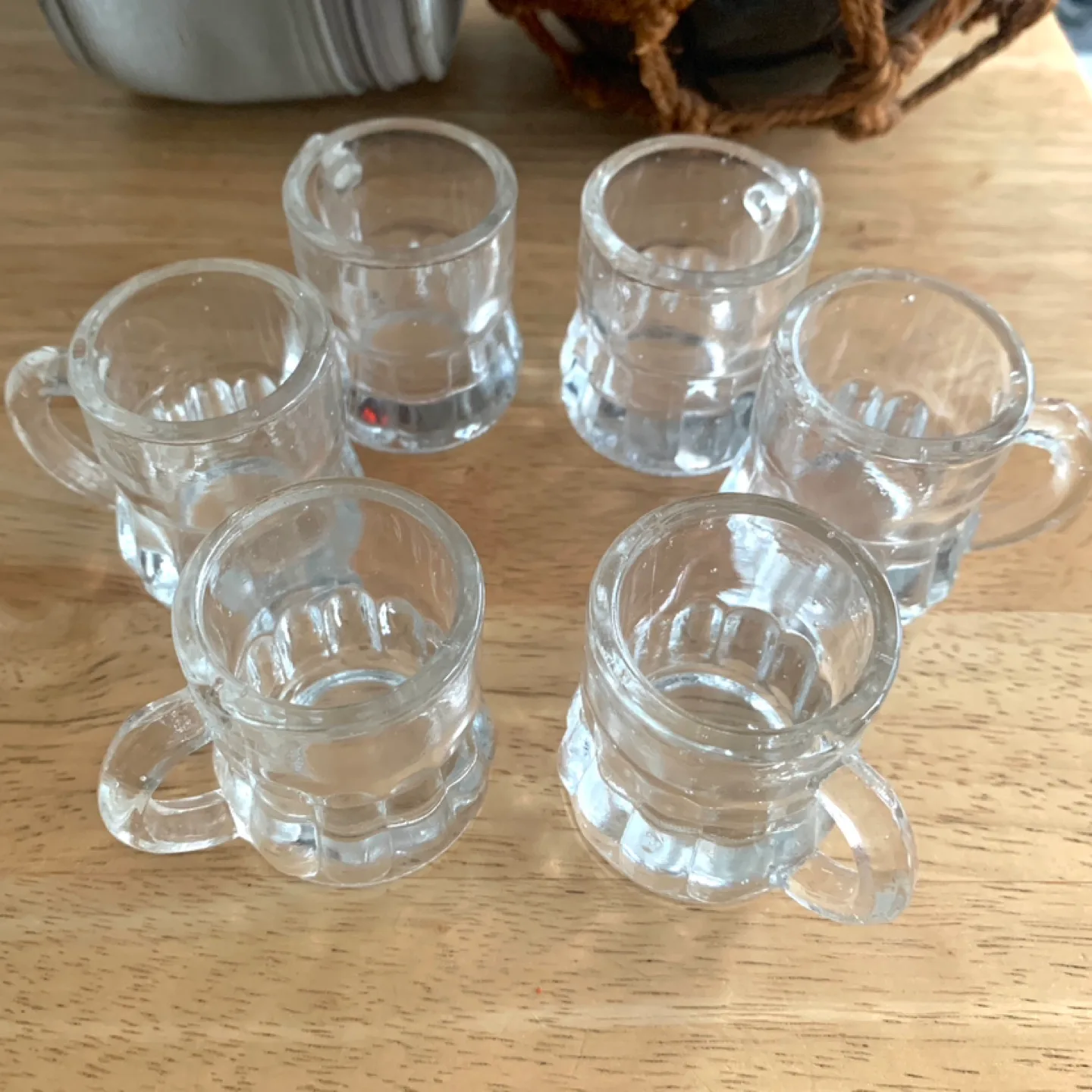Set of six miniature glass beer steins image indicator(3)