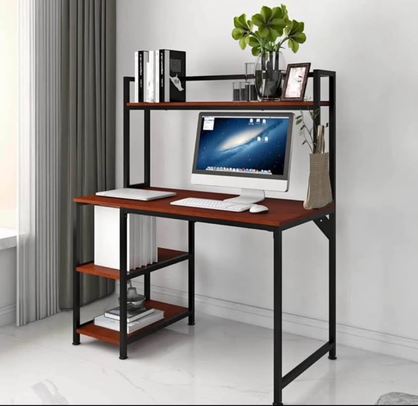 Computer Desk with Bookshelf