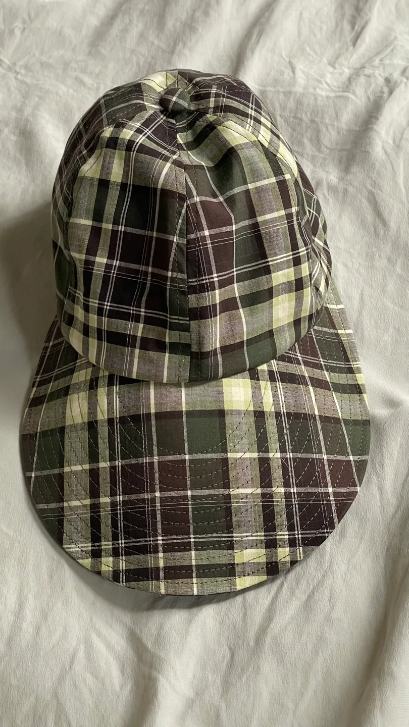 Checkered Long Brim UV Protection Cap image indicator(2)