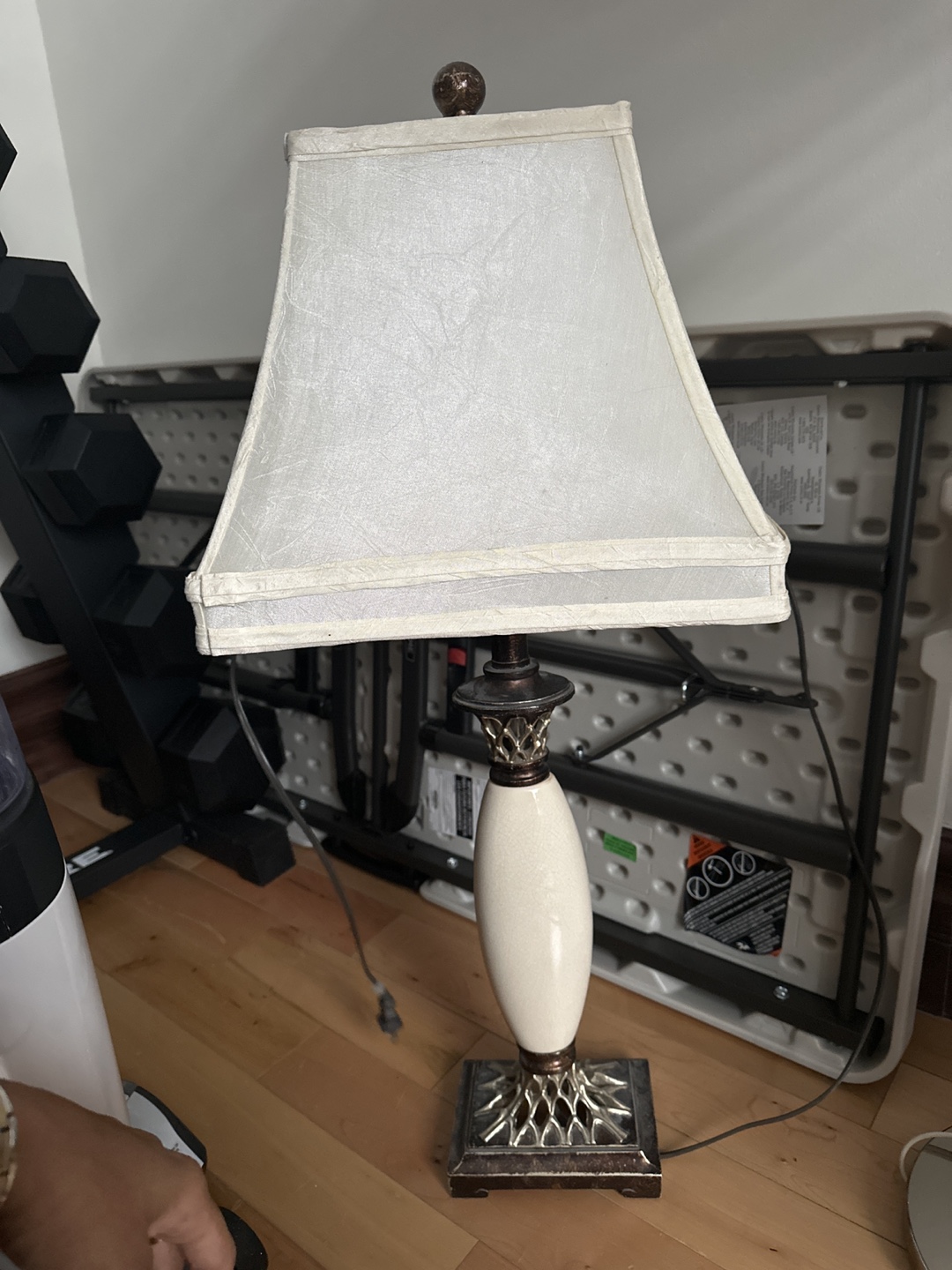 Elegant Table Lamp with Cream Shade