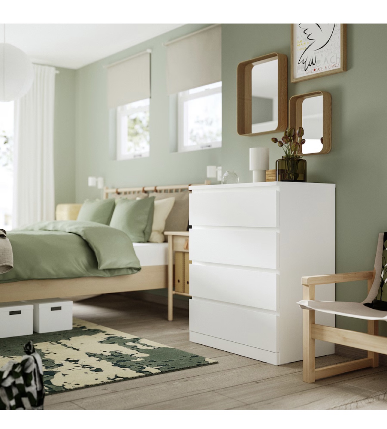 IKEA MALM 4-Drawer Chest - White - photo 4