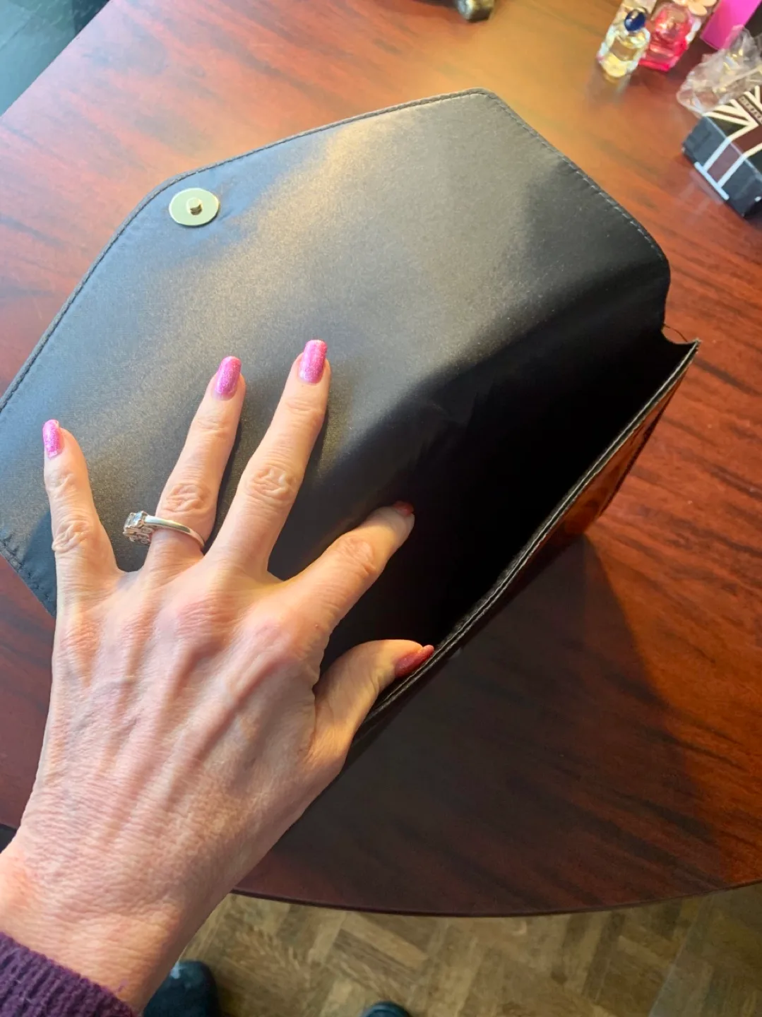 Ted Baker London Black Patent Leather Envelope Clutch image indicator(3)