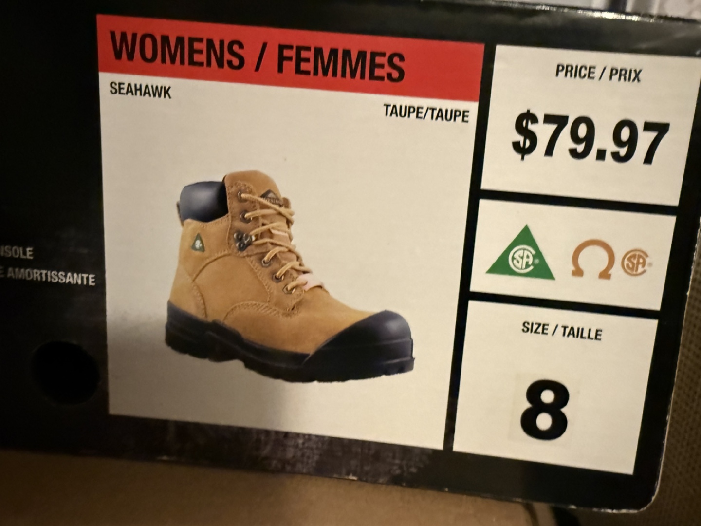 Safety Shoes Women's Size 8 Seahawk Work Boots