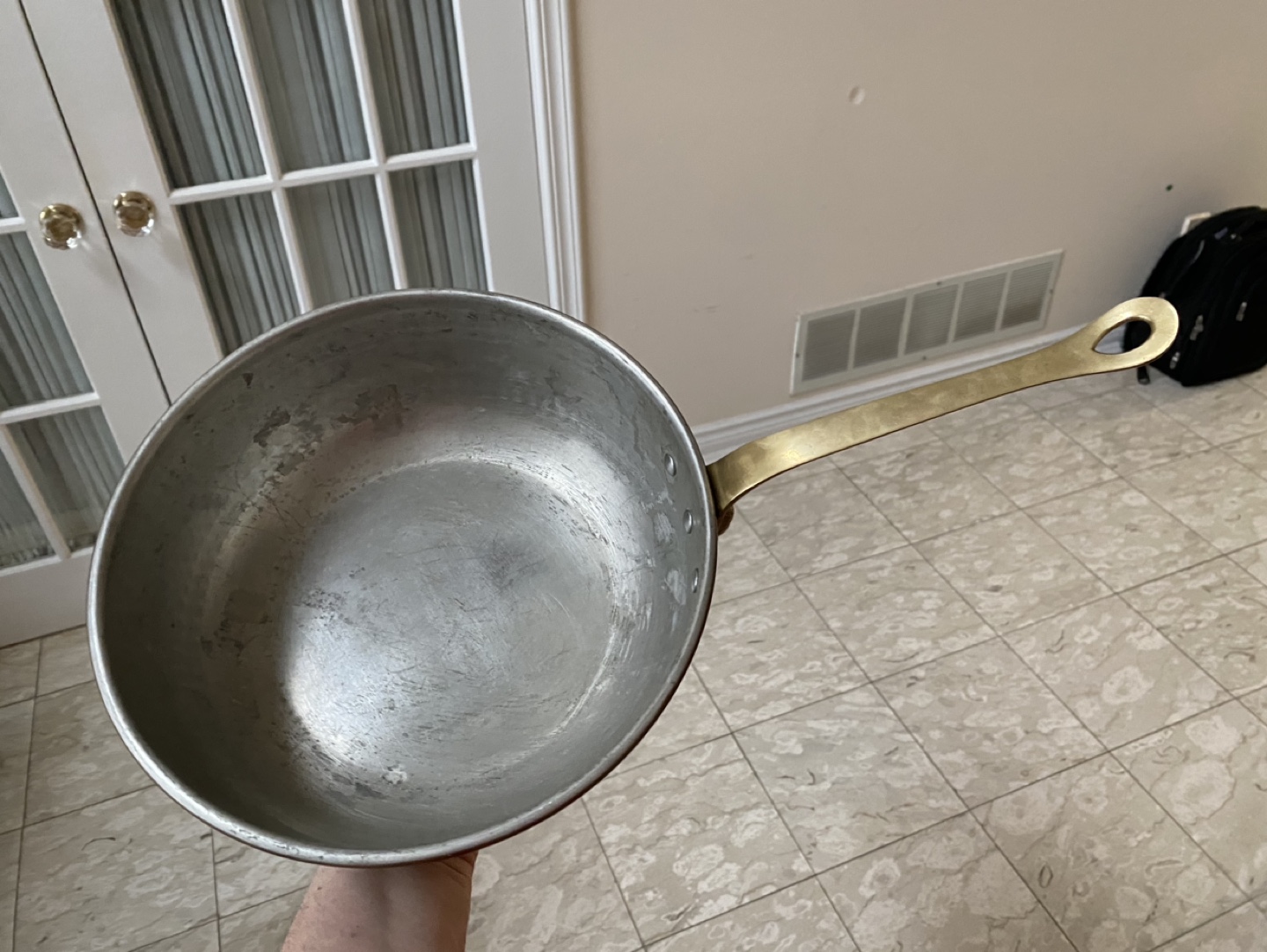Vintage Copper Saucepan with Brass Handle - photo 4