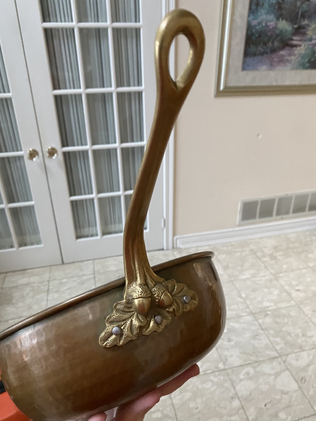 Vintage Copper Saucepan with Brass Handle - photo 2