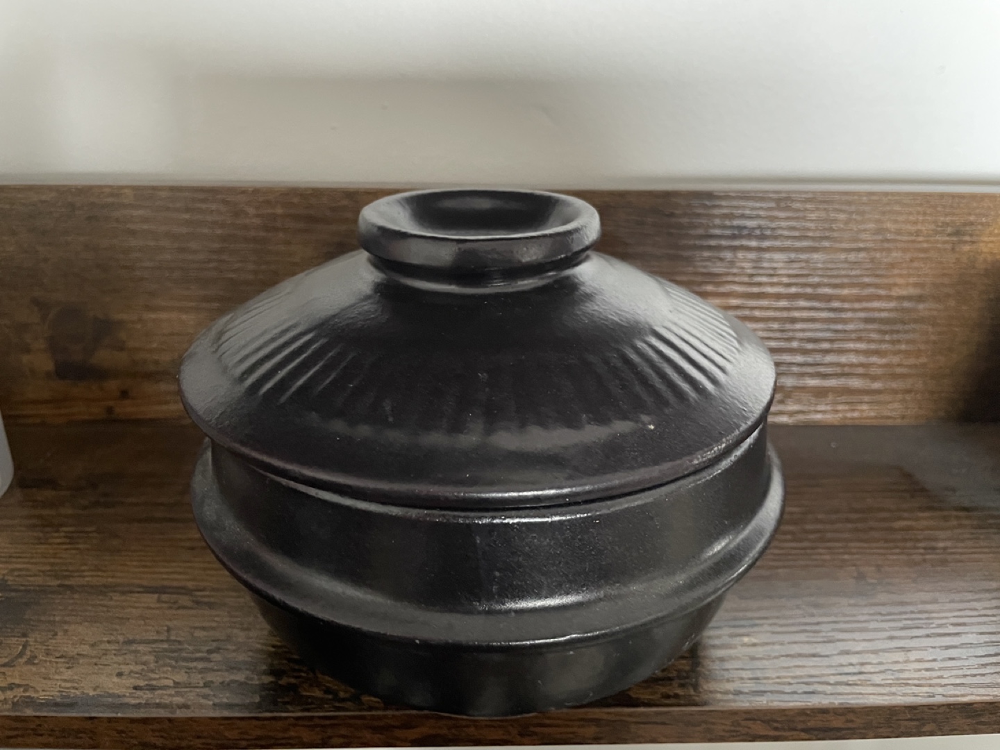 Small Korean Earthenware Pot with Lid