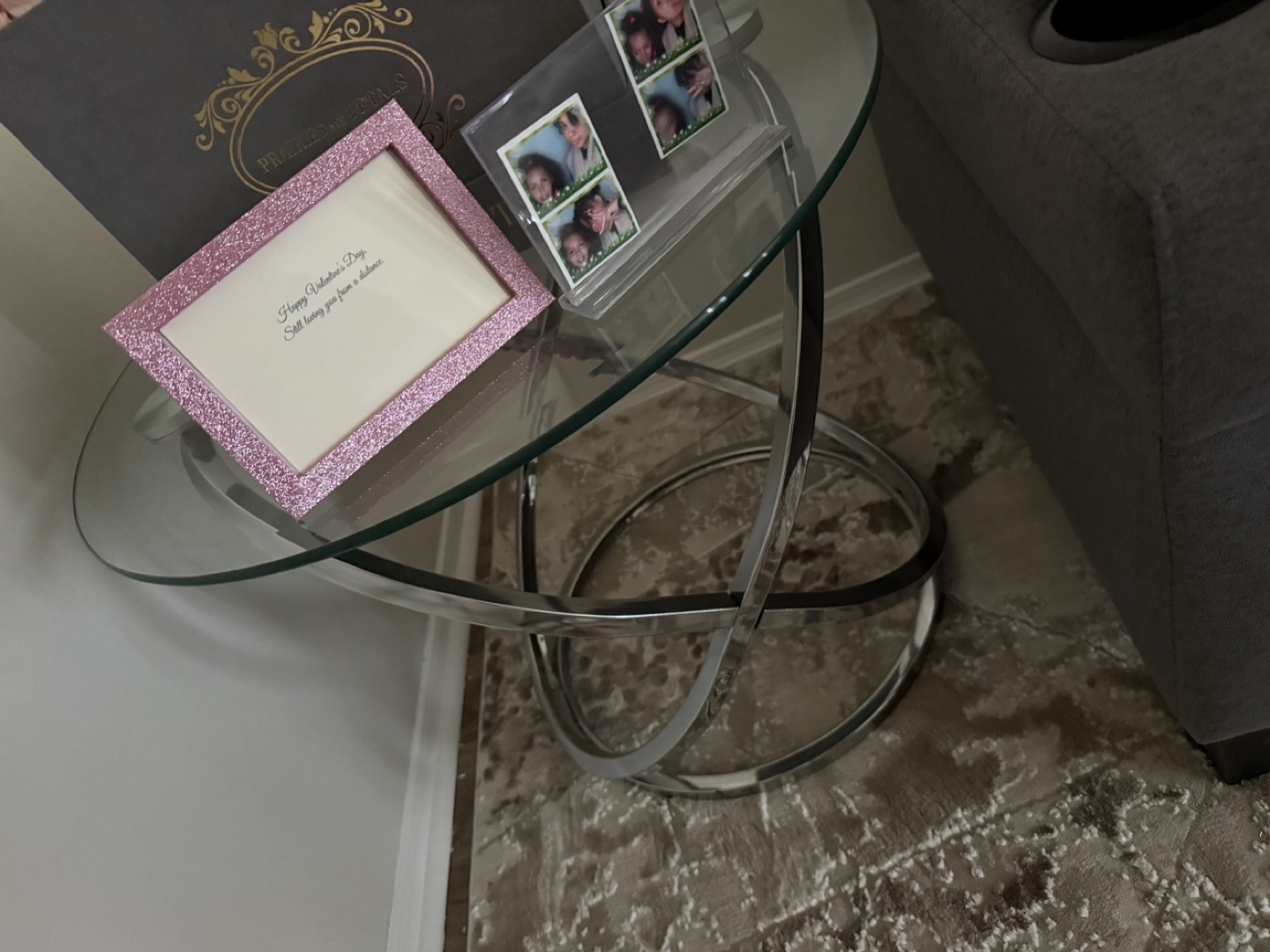 Glass Top Coffee Table with Chrome Base - photo 3