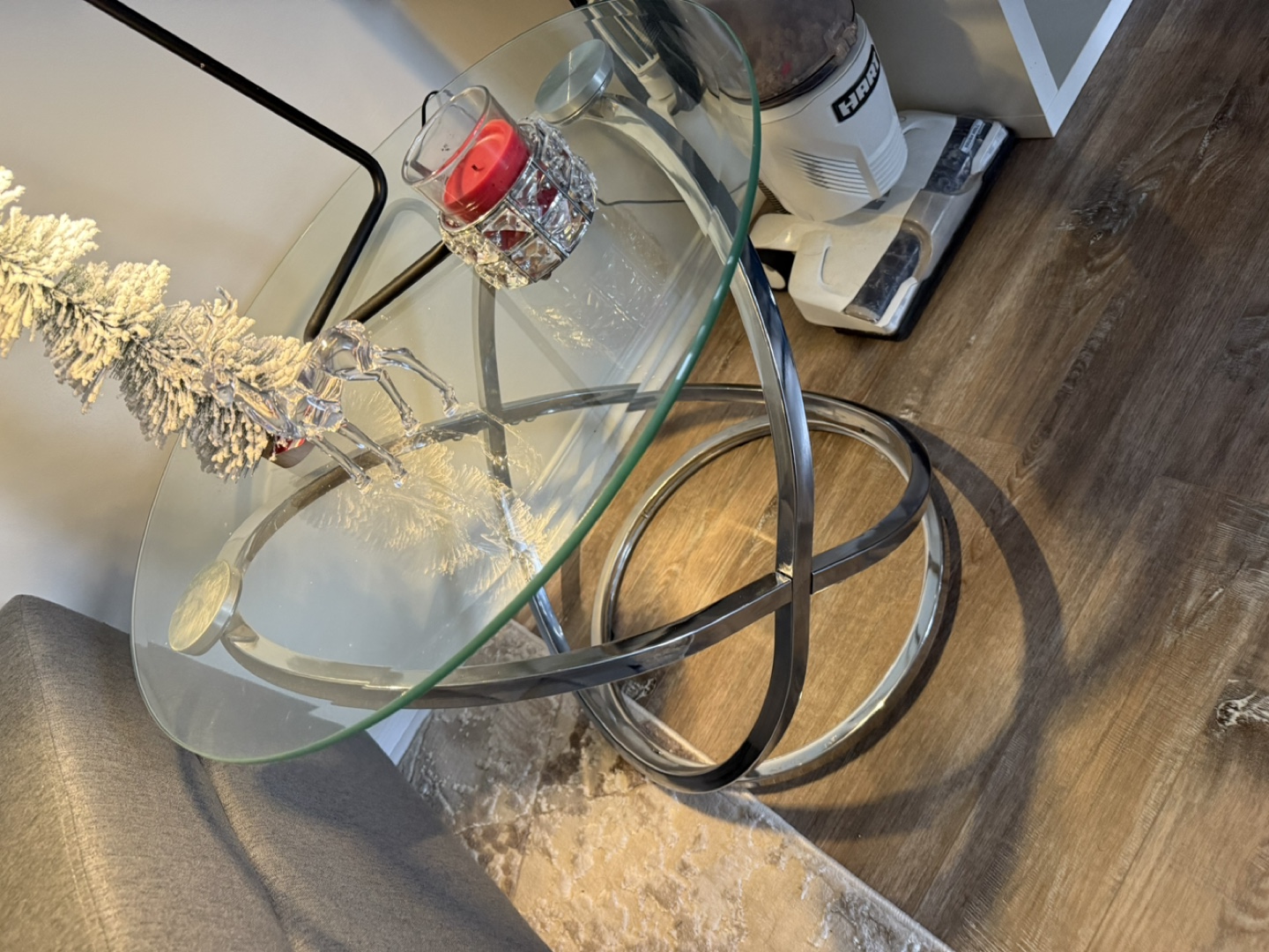 Glass Top Coffee Table with Chrome Base - photo 5