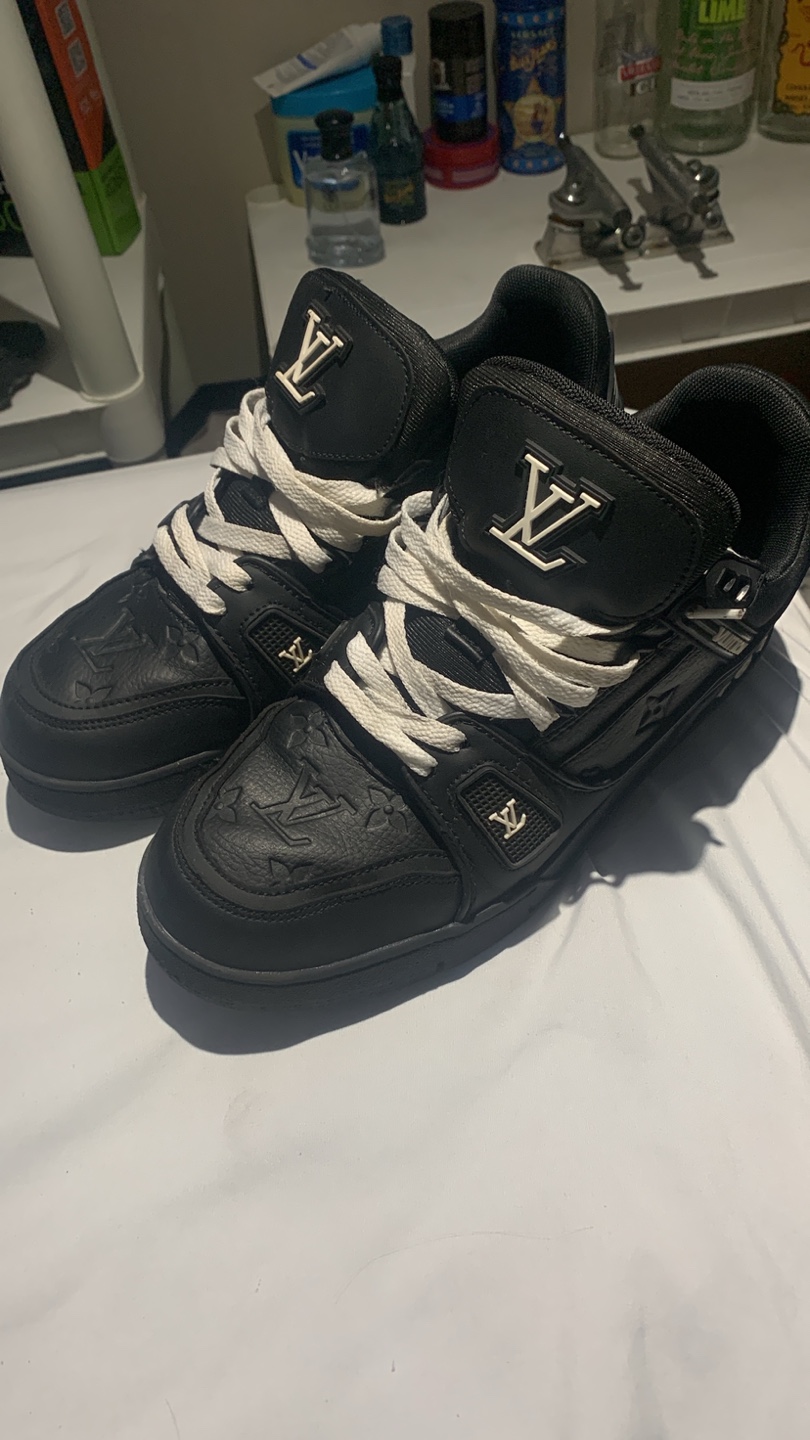 Louis Vuitton Black Leather Sneakers - Size 10
