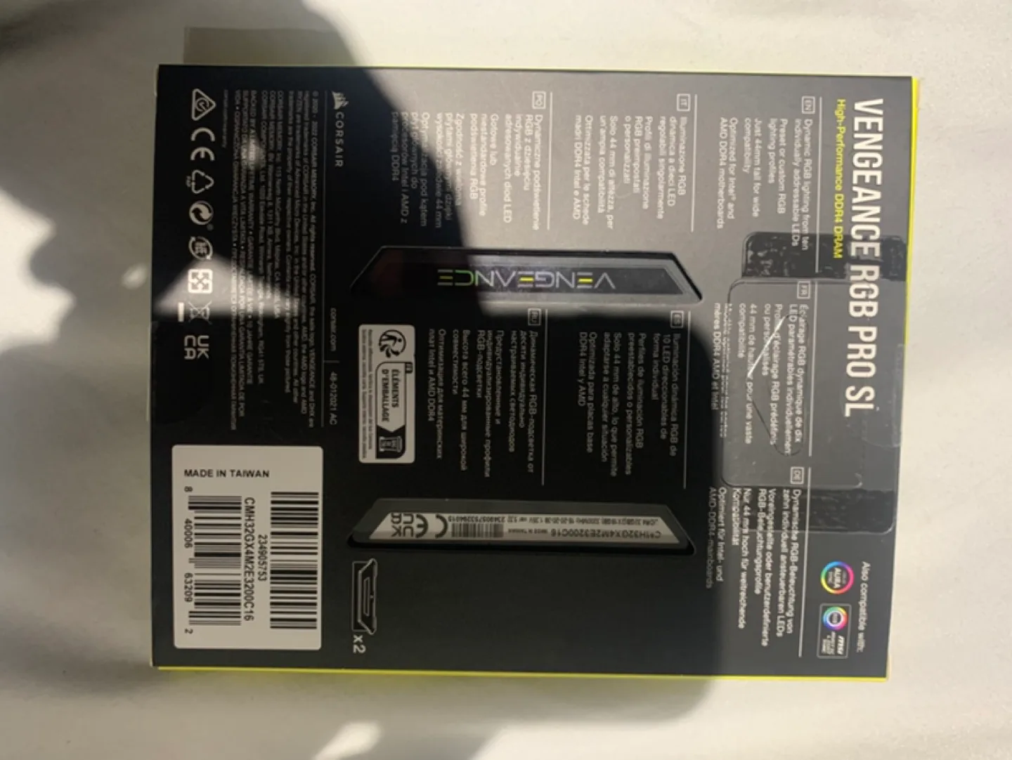 Corsair Vengeance RGB Pro SL 3200MHz DDR4 RAM (2x16GB) image indicator(2)