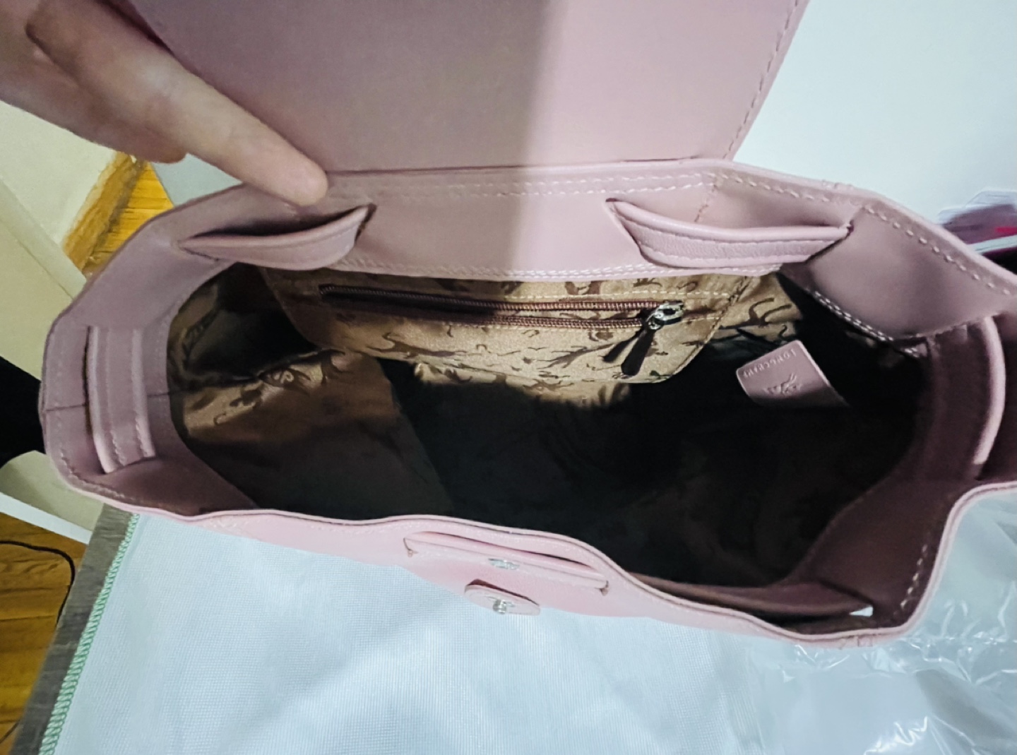 New Longchamp Le Pliage Cuir Backpack - Pink - photo 3