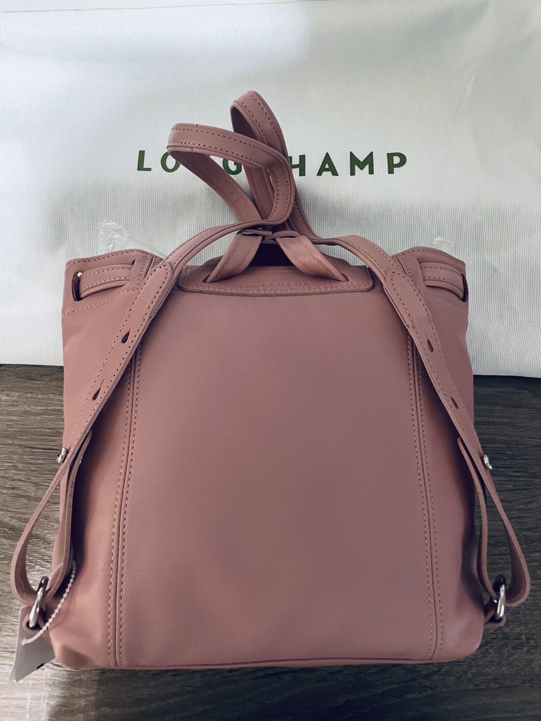 New Longchamp Le Pliage Cuir Backpack - Pink - photo 2
