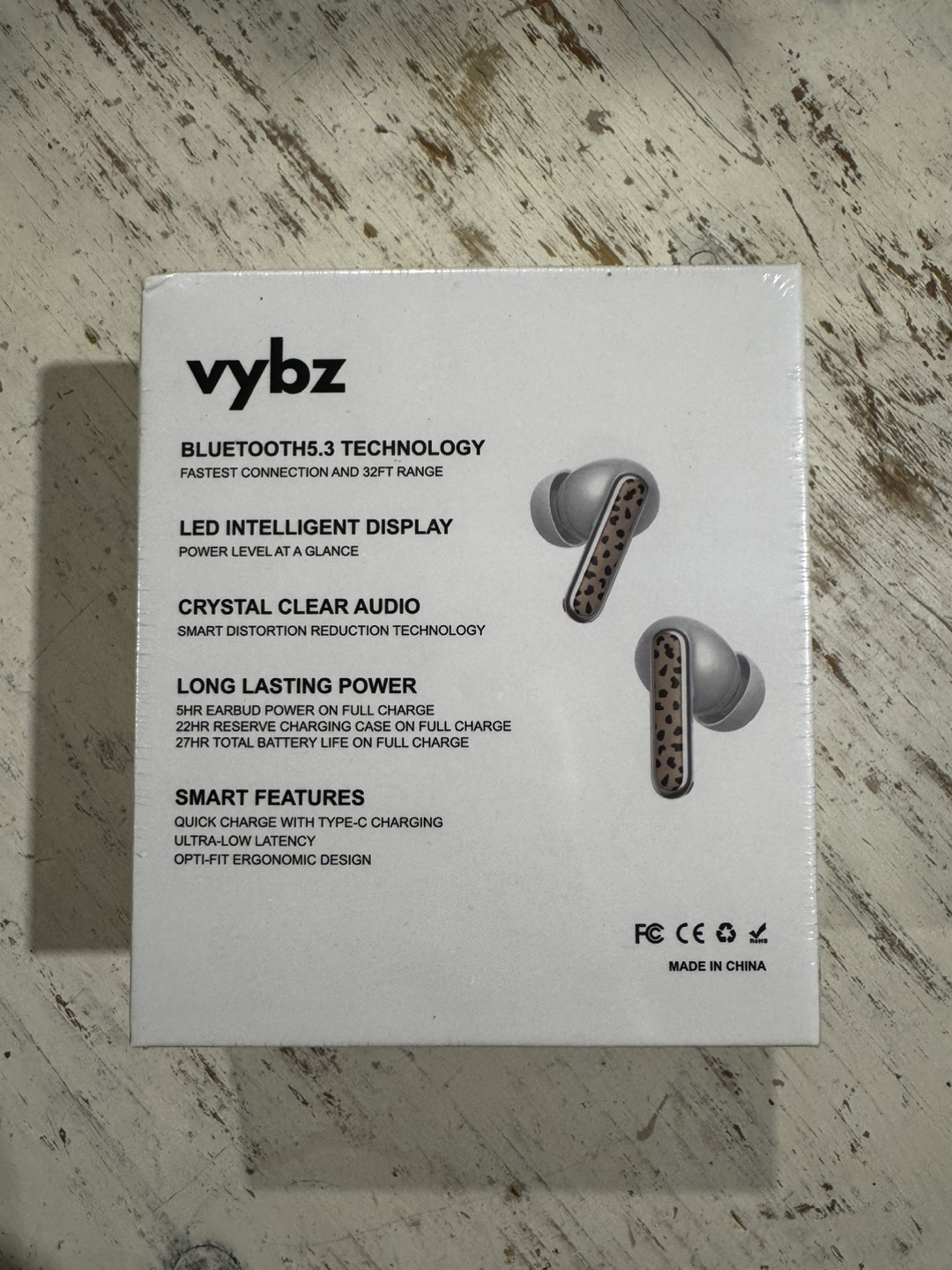 Vybz Truly Wireless Earbuds - Leopard Print - photo 2