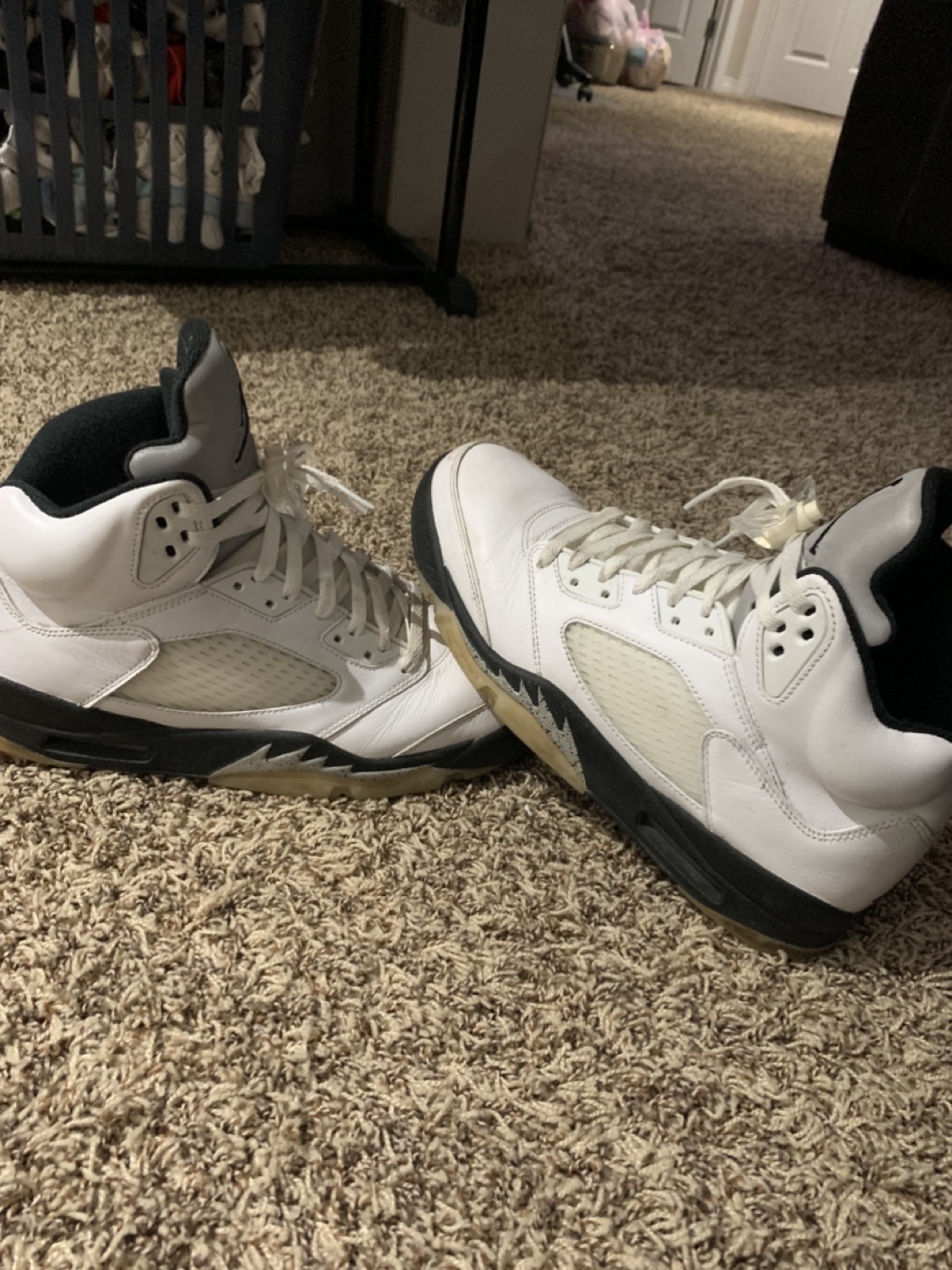 Air Jordan 5 Retro White/Black-Metallic Silver Men's Shoes - photo 2